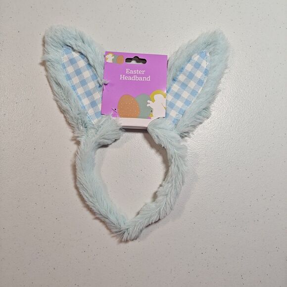 New DanDee Easter Bunny Ears Headband 8 Lot White Blue Plush Gingham Plaid NWT - Picture 11 of 14